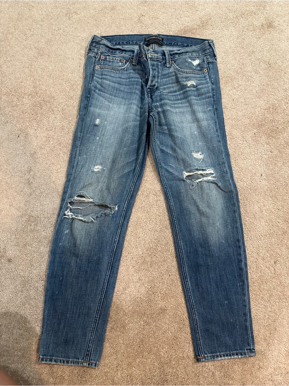 Abercrombie & Fitch Women's Distressed Jeans — Blue Wash